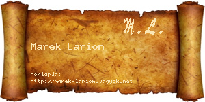 Marek Larion névjegykártya